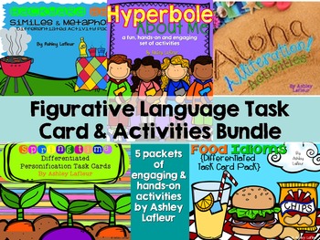 Preview of Figurative Language Task Card & Activities Bundle