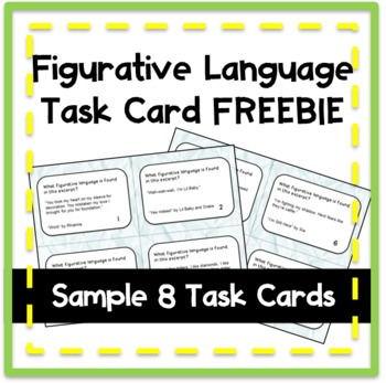 Preview of Figurative Language Task Card Activity FREEBIE