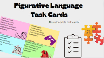 Preview of Figurative Language Task Cards--ELA