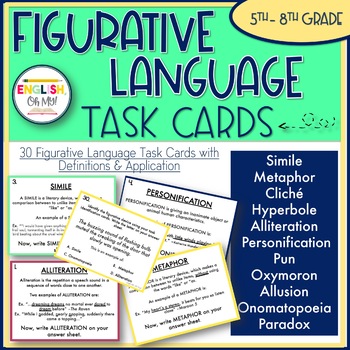 Preview of Figurative Language Task Cards