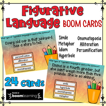 Preview of Figurative Language Task Cards: BOOM Cards  (Set 1)