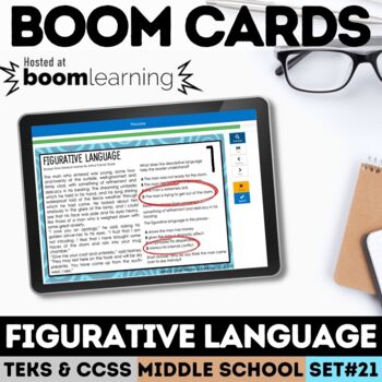 Preview of Figurative Language Task Cards Digital Boom Cards