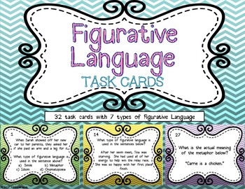 Preview of Figurative Language Task Cards - Set of 32 task cards