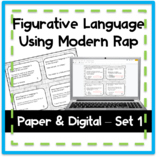 Figurative Language Task Cards Using Modern Rap Songs Pape