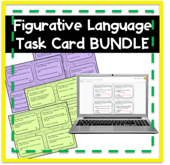 Preview of Figurative Language Task Cards Using Modern Songs BUNDLE!