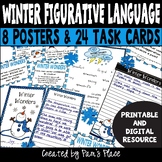 Figurative Language Task Cards | Winter Figurative Language 