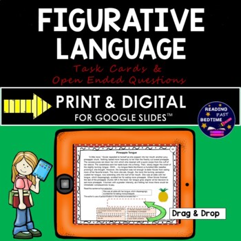 Preview of Figurative Language Task Cards Printable and for Google Slides