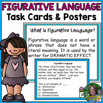 Preview of Figurative Language Task Cards and Posters