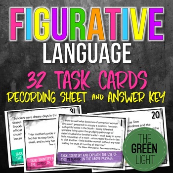 Preview of Figurative Language Task Cards: Quizzes, Activities, Bell-Ringers