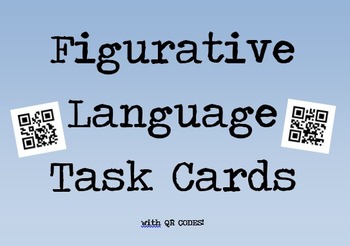 Preview of Figurative Language Task Cards with QR Codes