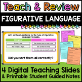 Figurative Language Teaching Slides and Printable Guided Notes