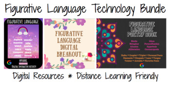 Preview of Distance Learning: Figurative Language Hyperdoc, Digital Breakout, & Poetry Book