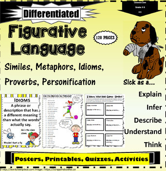 Preview of Figurative Language: Idioms, Similes, Metaphors, Proverbs, Personification...