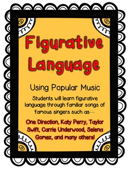 Preview of Figurative Language Using Popular Music