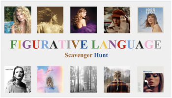 Preview of Figurative Language Using Taylor Swift Songs - Scavenger Hunt
