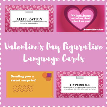 Preview of Figurative Language Valentine's Cards (Matching Game)