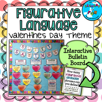 Preview of Figurative Language Valentine's Day Interactive Bulletin Board - FEBRUARY B.B.