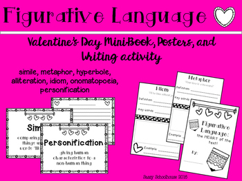 Preview of Figurative Language of Love {Valentine's Day} Mini-Book and Posters
