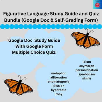 Preview of NO PREP Figurative Language Study Guide & Quiz Bundle (Google Doc & Form)
