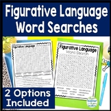 Figurative Language Word Search | 2 Difficulty Levels | Fi