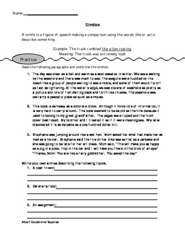 figurative language worksheets by stephenie albert tpt