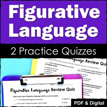 Preview of Figurative Language Worksheets - Printable & Digital