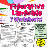 Figurative Language Worksheets: Simile, Metaphor, Alliteration, Idiom, and More!