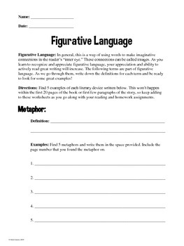 Figurative Language Worksheets and Activities | TpT