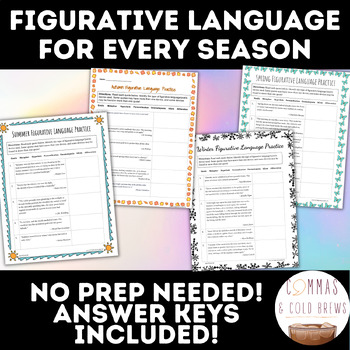 Preview of Figurative Language Worksheets for Every Season and Holiday | Growing Bundle