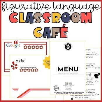 Preview of Figurative Language Writing & Analysis Classroom Cafe Project