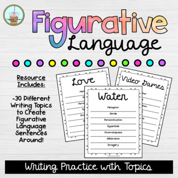 Preview of Figurative Language Writing | Writing Topics | Distance Learning | Virtual Learn