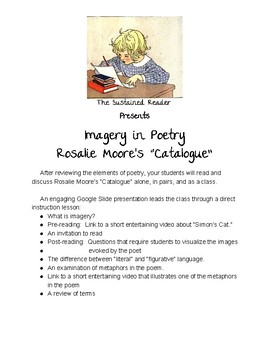 Imagery In Poetry Worksheets Teaching Resources Tpt