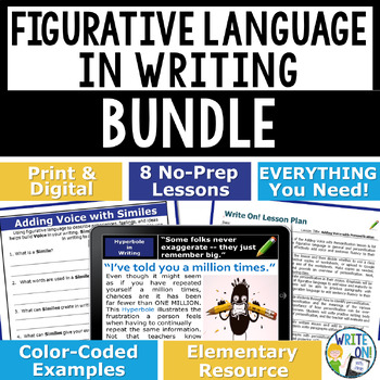 Preview of Figurative Language Worksheets, Figurative Language Activities, Literary Devices