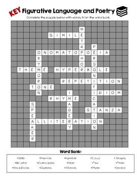 creative writing such as books poetry crossword clue