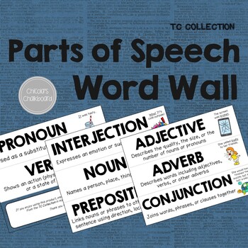 Preview of Parts of Speech Word Wall - From the TC Collection