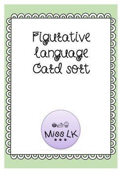 Preview of Figurative Language card sort