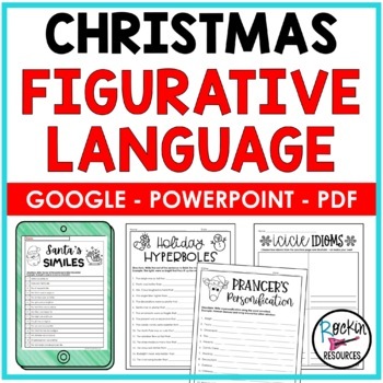 Preview of Christmas Figurative Language | Christmas Center Activity | Holiday Activities