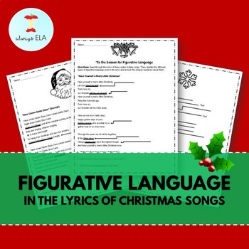 Preview of Figurative Language in Christmas Song Lyrics Worksheets