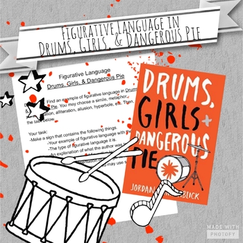 Preview of Figurative Language in Drums, Girls, & Dangerous Pie