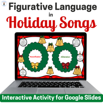 Preview of Figurative Language in Holiday Songs Interactive Christmas Activity