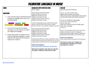 Preview of Figurative Language in Music Lyric Sheet and Answer Key