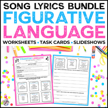 Preview of Figurative Language in Song Lyrics BUNDLE | Pop Music & Christmas Songs