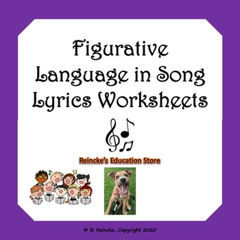 Preview of Figurative Language in Song Lyrics Worksheets