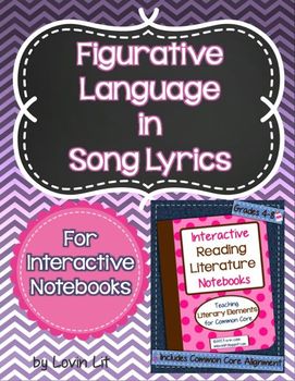 Preview of Figurative Language Interactive Notebook (Excerpt) Figurative Language in Lyrics