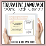 Figurative Language In Songs Task Cards  l   Digital  l  Print