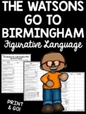 Figurative Language Worksheet for The Watsons Go to Birmin