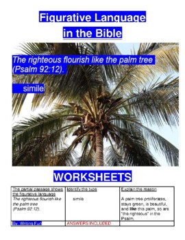Preview of Figurative Language  in the Bible Worksheets