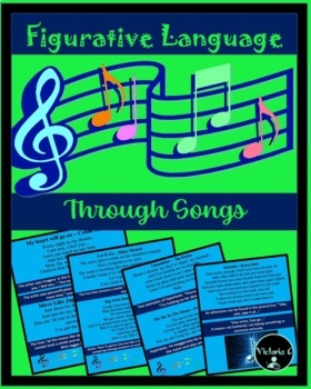 Preview of Figurative Language through Music - Interactive PowerPoint - Middle School