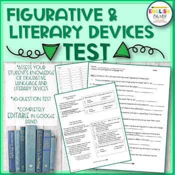 Preview of Figurative & Literary Devices Test, Assessments
