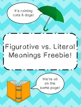 Preview of Figurative vs Literal Meanings!